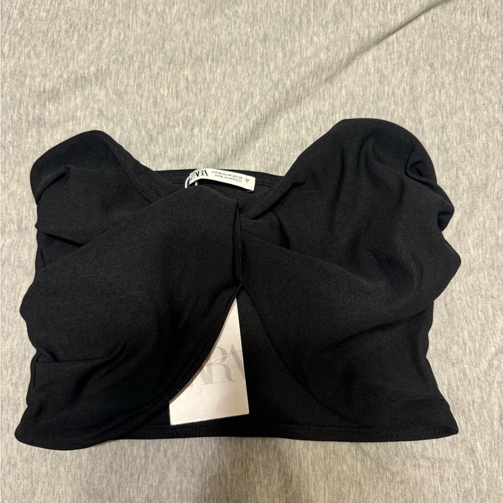 Zara black crop top